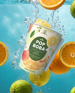Vaso de Té de Burbujas con Sabor a Frutas, con Pajita y Boba Explosiva, 350 ml - Product Image 3
