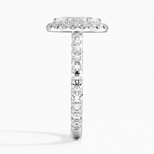 แหวน BOJ รุ่น 070 ทรงมาร์คีส์ เงินแท้ 925 ประดับเพชร Estelle Halo Solitaire น้ำหนัก 2 กะรัต สี D ความสะอาด VVS1 มอยส์ซาไนต์ รับรองโดย GRA ราคาประหยัด - Product Image 3