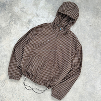 Veste à carreaux haut de gamme personnalisée pour homme, coupe-vent imperméable léger en poly ripstop avec fermeture éclair, grandes tailles, style jogger