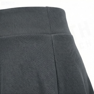 Jupe courte trapèze pour femme, taille élastique, tricotée, couleur unie, style décontracté, mélange doux de coton et élasthanne, toutes saisons - Product Image 5