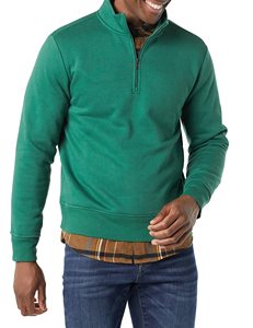 Pull-over à col zippé pour homme avec logo personnalisé OEM, en tricot à manches longues, sweat-shirt décontracté pour le golf et les activités de plein air, vêtement uni - Product Image 5