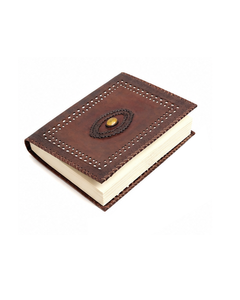 Vintage Leather Journal, Embossed Leather Notebook, Brown Writing Diary, Gemstone Journal, Travel Sketchbook, Gift for Writer - Product Image 3