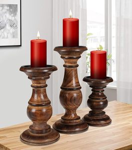 Handmade Wooden Candle <b>Holder</b> Stand Rustic Pillar Candle Stand Farmhouse Table Decor <b>Tealight</b> Votive Candle Display <b>Holder</b> - Product Image 6