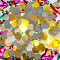 Papier de soie irisé personnalisé, confettis brillants DIA. 2,5 cm 250g/paquet Fêtes de remise de diplômes, Noël, Nouvel An, Pâques