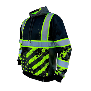 เสื้อฮู้ดฟลีซสะท้อนแสงแบบขายส่ง ผ้าฝ้ายแท้ 100% เสื้อฮู้ดนิรภัย เสื้อแจ็คเก็ตฟลีซอุ่นๆ สะท้อนแสงสำหรับผู้ชาย ฤดูหนาว - Product Image 3