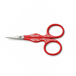 CISEAUX DE BEAUTÉ SHEARS BEAUTY, manche en céramique rouge, acier inoxydable, ciseaux à sourcils, lame droite et aiguisée, outil de beauté et de toilettage, pour droitiers - Product Image 6