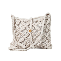 Sac bandoulière en coton macramé fait main de luxe |   Sac à bandoulière en corde tressée style bohème |   Sac à main écologique pour femmes |   OEM personnalisé