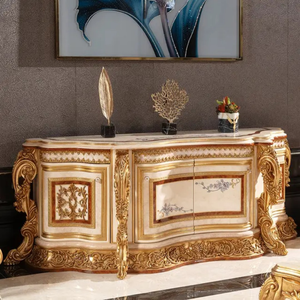Mueble Buffet Clásico Europeo de Lujo Hecho a Mano, Soporte para TV de Madera de Caoba Tallada, Estilo Vintage para Sala de Estar, Apartamento en Indonesia - Product Image 1