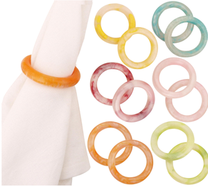 Eco-Friendly Custom Resin Napkin Rings for Festival Used Multi Color Good Quality Coloured Resin Napkin Rings - Product Image 3