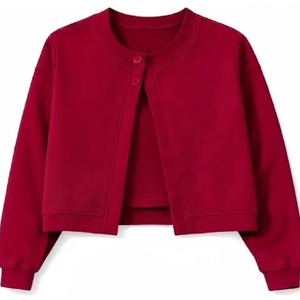 Custom Women's Casual Embroidered Cardigan Long Sleeve O-Neck Solid Color Knitted Polyester/Cotton <b>Blend</b> Front Logo Summer Wear - Product Image 1