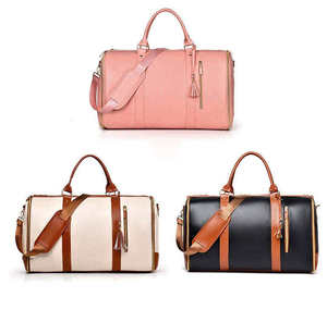 Bolsa de Viaje Convertible de Piel Sintética, Bolsa de Lona para Fin de Semana, Bolsa de Transporte con Cierre de Gran Capacidad para el Gimnasio - Product Image 1