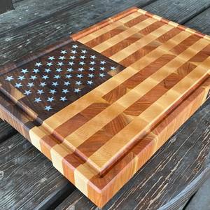 Artículos Populares: Tabla de Cortar de Madera de Acacia Ecológica con Forma de Bandera Americana, 2.0 cm de Grosor, Apta para Lavavajillas, 4 de Julio - Product Image 5