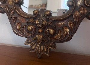Large Vintage Italian Rococo or Baroque Style Gold Oval Wall Mirror - Product Image 1
