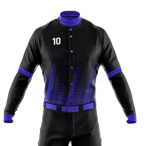 Nouvel ensemble uniforme de baseball respirant à séchage rapide 100 % polyester à manches courtes, design personnalisé, vêtements de sport de softball pour hommes de haute qualité - Product Image 4