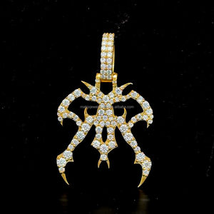 Nouveauté pendentifs à breloque logo en forme d'étoile bijoux hip hop en argent 925 pour hommes et femmes pendentif en diamant moissanite noire VVS - Product Image 1