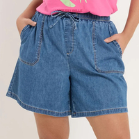Shorts de Mezclilla para Mujer, Estilo Vintage Sexy Y2K, Corte Medio Regular, Transpirables, Ecológicos, con Cinturón, Lazo, Estampado de Encaje y Pedrería, OEM