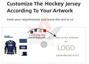 Maillot de hockey sur glace personnalisé pour homme, blanc, noir, rouge, col en V, manches longues, impression sublimée, maille respirante, numéro d'équipe sur le devant, 3D - Product Image 6