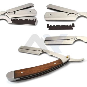 Premium Folding Stainless Steel Cut Throat <b>Razor</b> for <b>Men</b> Heavy Duty Barber Straight Shaving <b>Razor</b> with Solid Wood Handle Profess - Product Image 6