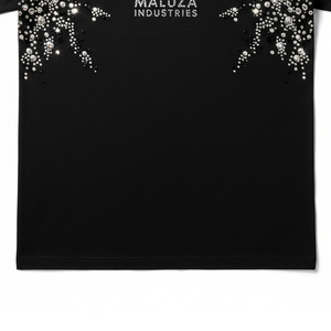 T-shirt personnalisé avec logo en strass, t-shirt en coton lourd de luxe pour hommes et femmes, graphisme diamanté, streetwear, taille plus - Product Image 3