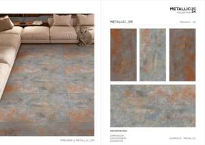 กระเบื้องพอร์ซเลนเมทัลลิก Honor ขนาด 600x1200 มม. รูปแบบขนาดใหญ่ พื้นผิวมันเงา พรีเมียม สำหรับตกแต่งผนังและพื้นภายในและภายนอกอาคาร ดีไซน์ทันสมัย รุ่น Plus Elite - Product Image 2