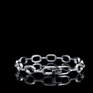 Elongated Oval Link Chain Lab Grown Diamond <b>Bracelet</b> 925 Sterling <b>Silver</b> 10K 14K 18K <b>Solid</b> Gold Fine Jewelry Womens Wristband Di - Product Image 4