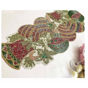Hot Selling Floral Design Glass Beaded <b>Table</b> <b>Runner</b> Decorative Beaded <b>Runner</b> Perfect for Dining Wedding Party & Everyday Use - Product Image 5