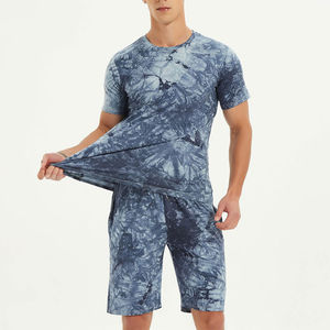 Ensemble chemise et short d'été pour homme, coupe classique, 100% coton lavé, logo personnalisé, écologique, avec t-shirt à manches courtes et short en mesh - Product Image 6