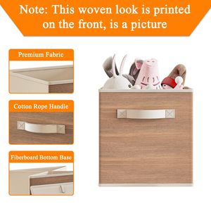 Contenitori Cubo in Tessuto con Maniglia, Set da 6 Pezzi Pieghevoli, Cesti Portaoggetti per Organizzazione Efficiente - Product Image 5