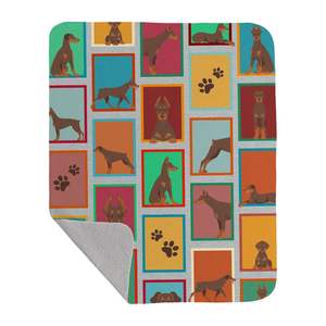 Couverture matelassée rouge Doberman Pinscher 50x60 motif d'illustration doux léger lit canapé canapé couverture pour animaux de compagnie et jetés - Product Image 1