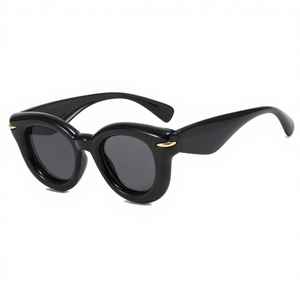 Personality Thick <b>Frame</b> Sunglasses 2024 Trend Round Sunglasses Fashion Concave Shape Sunblock Sunglasses - Product Image 6