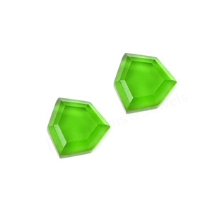 High Quality <b>Peridot</b> Quartz Hexagon Shape Step Cut High Polish 12mm Flatback Loose Cabochon Jewelry Making Pendant Earring - Product Image 4