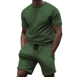 Conjunto deportivo holgado de 2 piezas para gimnasio, talla grande, camiseta y pantalones cortos, transpirable, venta al por mayor, servicios OEM, logotipo personalizado, conjunto doble para hombre - Product Image 2
