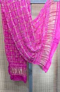 Dupatta Tradicional Hecha a Mano de Seda Gaji Pura con Diseño Bandhani Ghatchola - Product Image 2
