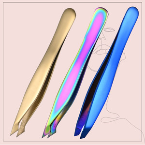 Pinzas Profesionales para Cejas con Punta Inclinada, Pinzas de Precisión con Punta Fina Angulada para Dar Forma a las Cejas y Eliminar el Vello Facial - Product Image 2