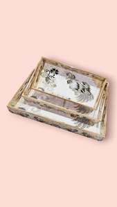 Plateau en émail à motifs traditionnels, plateau en émail pour la décoration de la maison, plateau en émail de qualité export, fabricant de plateaux en émail - Product Image 5