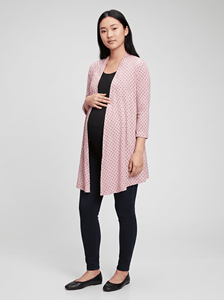 Cardigan de maternité Bmama Rose Diamant, ouvert sur le devant, vêtement d'extérieur léger pour la grossesse et l'allaitement, manches 3/4, vente en gros OEM - Product Image 5