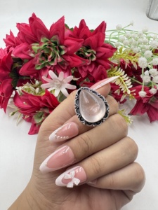 Rose Quartz Teardrop Silver Plated <b>Ring</b> Handmade Pink Gemstone <b>Statement</b> Cocktail <b>Ring</b> for Women Wholesale - Product Image 1