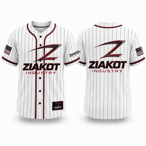 Camiseta de Béisbol Auténtica Personalizada de Alta Calidad al por Mayor, con Rayas Blancas y Negras, Roja y Negra, de Fabricante Pakistaní - Product Image 1