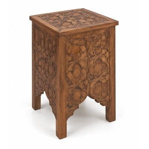 Handcrafted Mango Wood Moroccan Zellige Carved <b>Side</b> <b>Table</b> Wholesale - Product Image 1