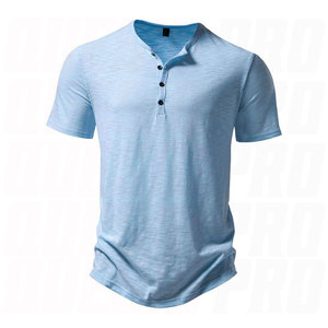 เสื้อยืดเฮนลีย์ผู้ชายขายส่ง ผ้าฝ้าย 100% ขนาดตามสั่ง ทรงปกติ ราคาโรงงานโดยตรง MOQ ต่ำ จัดส่งทั่วโลก คุณภาพพรีเมียม - Product Image 2