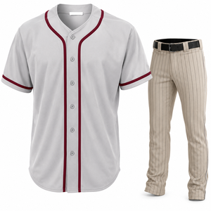 Uniforme de baseball et de softball sur mesure, 100% polyester, pour hommes adultes, respirant, anti-transpiration, anti-bactérien, manches courtes - Product Image 2