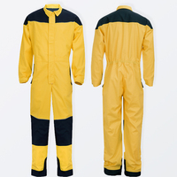 Combinaison de travail pour homme jaune et bleu marine, manches longues, protection intégrale, pour usage extérieur, taille adulte, en polyester