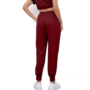 Pantalon Harem Homme Couleur Unie Taille Élastique Cordon de Serrage Décontracté Joggers Automne Tricoté Coton Spandex Respirant Mi-Épais - Product Image 3
