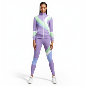 Women Cheerleading Tracksuit Custom Sublimation Sportswear Full Zip <b>Jacket</b> and Matching Pants Athletic Training Uniform Set - Product Image 2