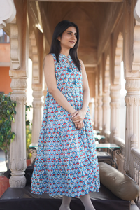 Vestido de Verano de Algodón Estampado a Mano para Mujer, 100% Sostenible, Largo Maxi, Diseño Sólido para la Temporada de Otoño/Verano - Product Image 2