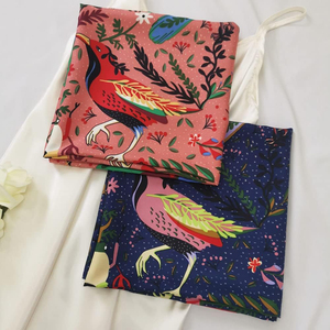 Nouveautés : Châles carrés en soie imprimés de motifs floraux avec logo personnalisé, 52x52cm, 100% soie, double face, antibactériens, légers, pour femmes - Product Image 1