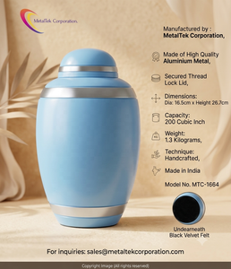 Aluminum Cremation Urn Handcrafted Human <b>Ashes</b> Vessel Wholesale Burial Jar Adult Funeral Memorial Urn Thread Lock Lid Urns Jars - Product Image 3