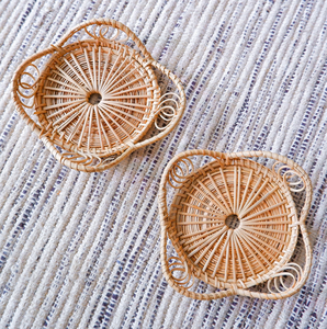 Sous-verres en rotin faits main, design créatif et étonnant, style bohème, article très vendu, accessoires de table, style bohème, en gros - Product Image 1