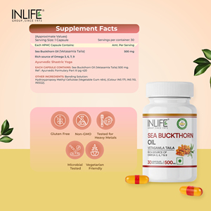 Sea Buckthorn Seed Oil 500mg Capsules Omega 3 6 7 9 Vegetarian HPMC Capsules Adult Daily Nutrition - Product Image 3