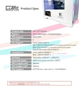 Boîtier PC Micro ATX KINGSMAN AITC, tour moyenne, 4 ventilateurs ARGB, panneau latéral en verre trempé pour M-ATX ITX - Product Image 6